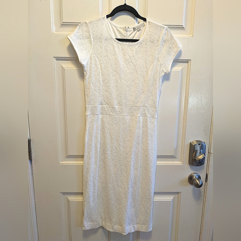 White Floral Embroidered Dress